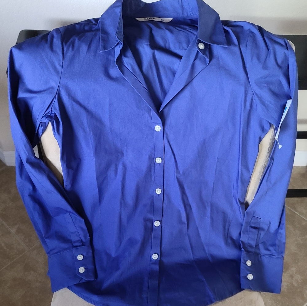 Old Navy Women's Small Indigo Blue Blouse